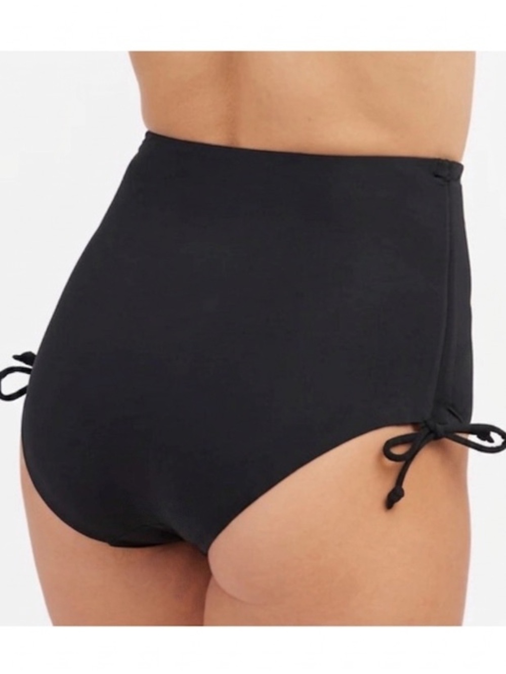 SPANX high rise solid Black Sculpting Activewear sexy swimsuit bottoms swim sz L